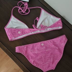 NWOT Lululemon Heathered Pink Bikini Tie Top